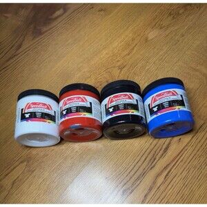 Speedball Fabric Screen Printing Ink 8oz-LOT OF 4 Black White Red Blue SEALED